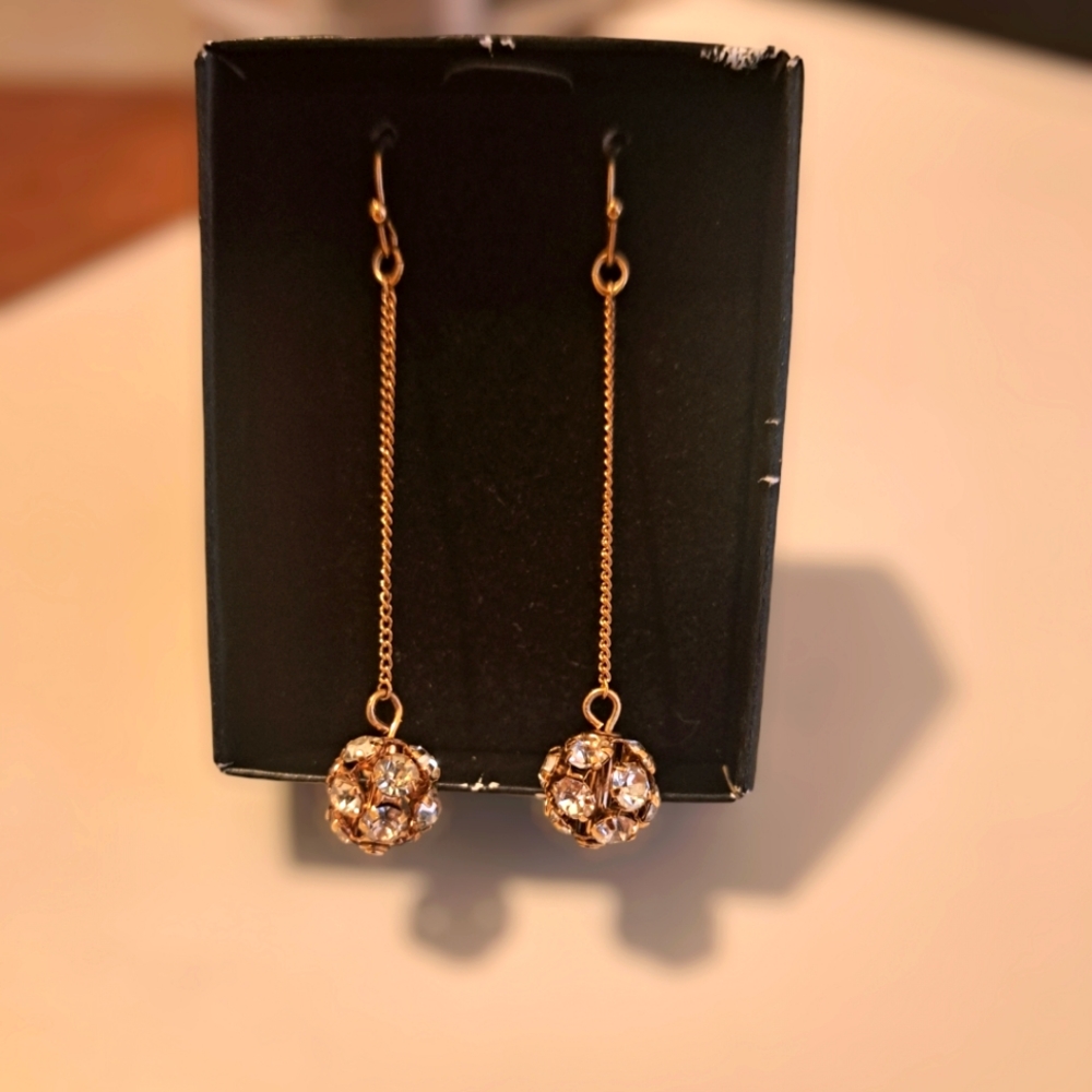 Sparkle Drop Linear Earrings